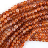 AA Orange Red Fire Agate Round Beads Gemstone 15