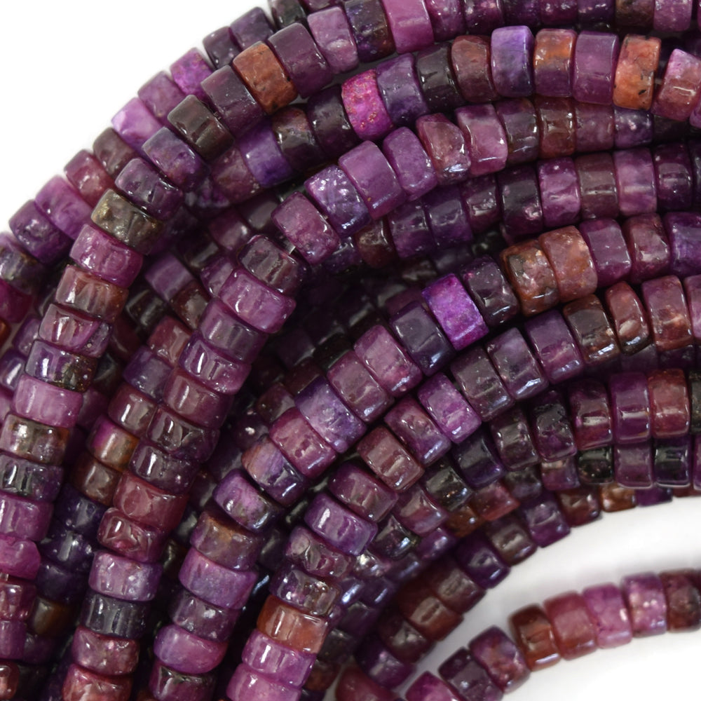 Purple Lepidolite Heishi Disc Beads 15.5" Strands 2x4mm 3x6mm 3x8mm 3x10mm