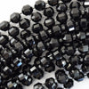 AA Black Onyx Prism Double Point Cut Faceted Beads 15.5