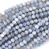 Natural Blue Lace Agate Round Beads Gemstone 15.5