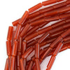 4x13mm red carnelian tube beads 15