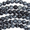 Natural Black Snowflake Obsidian Round Beads 15