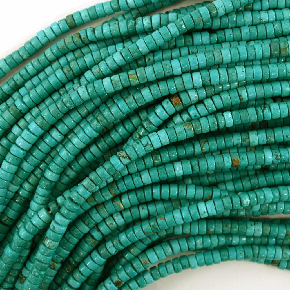 Green Turquoise Heishi Disc Beads Gemstone 15.5" Strand S1 3mm 4mm 6mm 8mm 10mm