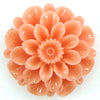 6 pieces 30mm synthetic vintage rose coral carved chrysanthemum flower pendant