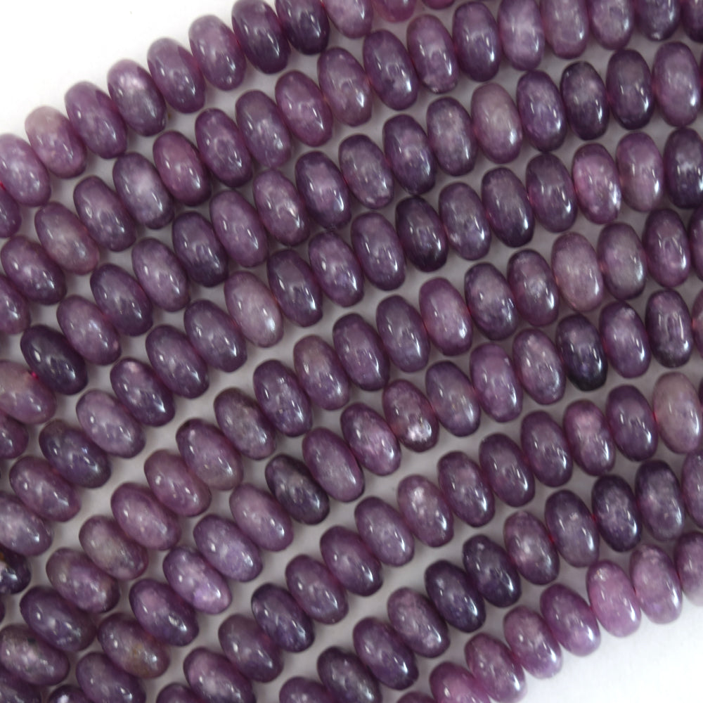 Purple Lepidolite Rondelle Beads Gemstone 15.5" Strand 4x6mm 5x8mm 6x10mm