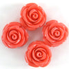 20mm synthetic coral carved rose flower beads 15