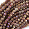 Mystic Titanium Faceted Strawberry Quartz Round Beads 15