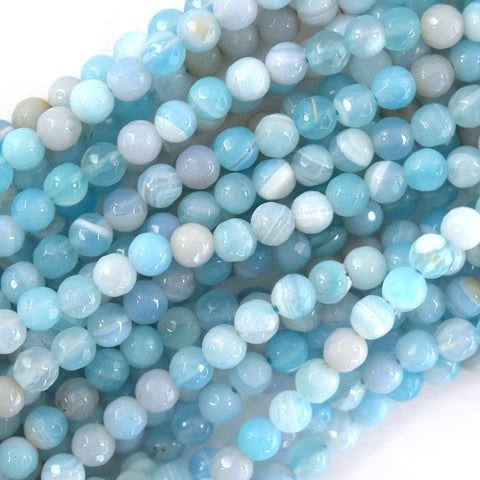 Mystic Titanium Faceted Gray Agate Round Beads 15" Strand 6mm 8mm 10mm