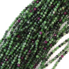 3mm natural faceted ruby zoisite round beads 15.5