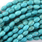 Blue Turquoise Rice Beads Gemstone 15.5