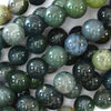 Natural Green Moss Agate Round Beads Gemstone 15