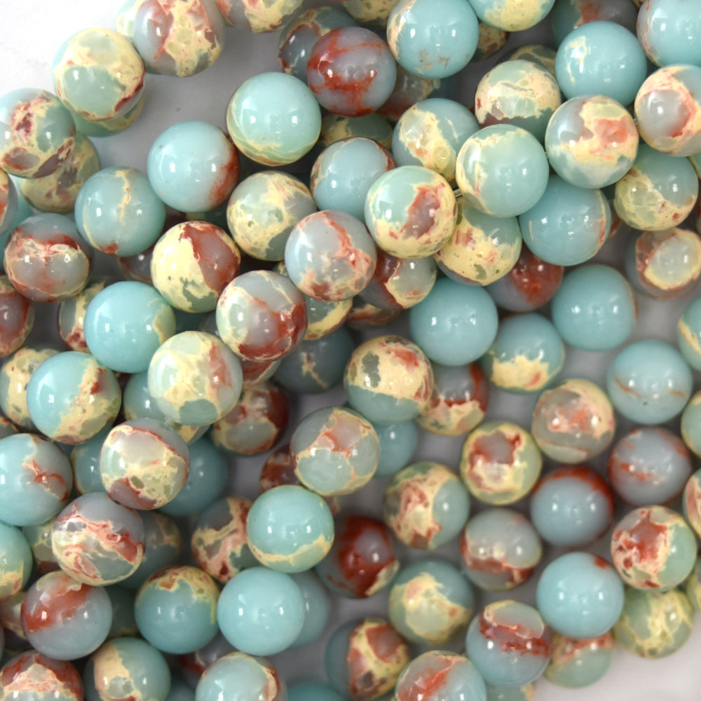 Synthetic Blue Sea Sediment Jasper Round Beads 15" 4mm 6mm 8mm 10mm 12mm