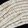 Faceted White Turquoise Rondelle Button Beads 15.5