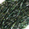 3mm faceted green moss agate rondelle beads 15