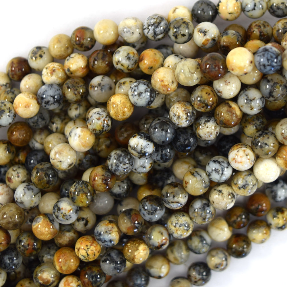 Natural Dendritic Moss Opal Round Beads 15.5" Strand 4mm 6mm 8mm 10mm 12mm