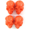 2 26mm synthetic coral carved skull pendant bead pink