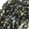 6mm - 8mm gray hawk eye pebble nugget beads 15.5