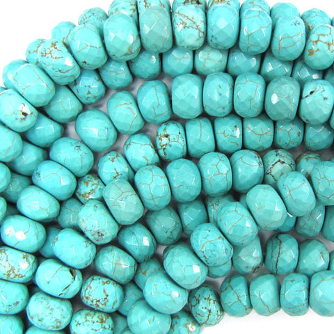 Natural Faceted African Turquoise Round Beads 15" Strand 4mm 6mm 8mm 10mm 12mm