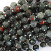 Natural African Blood Agate Prism Double Point Cut Faceted Beads 15.5