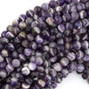 Natural Purple Dog Tooth Chevron Amethyst Round Beads 15.5