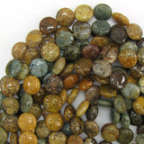 14mm natural ocean jasper coin beads 15.5