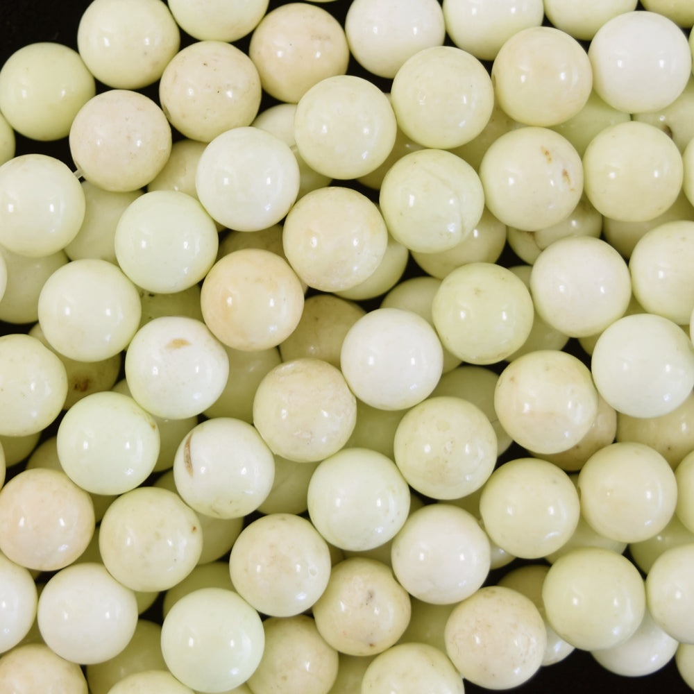 Natural Lemon Chrysoprase Round Beads Gemstone 15.5" Strand 8mm 10mm