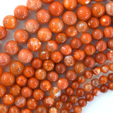 Orange Fire Agate Round Beads Gemstone 15