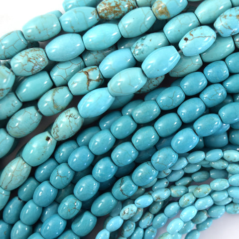 Turquoise Blue Sea Sediment Jasper Rondelle Beads 15.5" 4x6mm 5x8mm 6x10mm