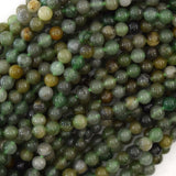Natural Green African Jade Round Beads 15
