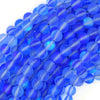 Matte Rainbow Light Blue Quartz Round Beads 15