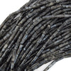 13mm natural gray labradorite larvikite tube beads 15.5