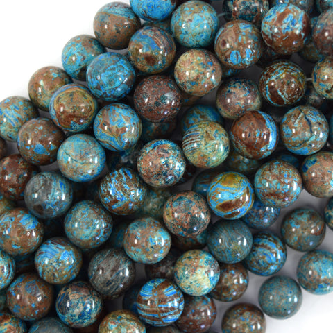 24mm blue turquoise stick needle beads 16" strand