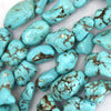 Blue Turquoise Pebble Nugget Beads Gemstone 15