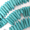 20mm blue turquoise stick needle spike beads 16