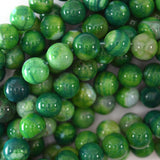 10mm dark green agate round beads 15