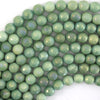 Mystic Titanium Faceted Green Aventurine Round Beads 15