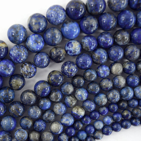 Faceted Blue Lapis Lazuli Round Beads 15" Strand 2mm 4mm 6mm 8mm 10mm 12mm 14mm