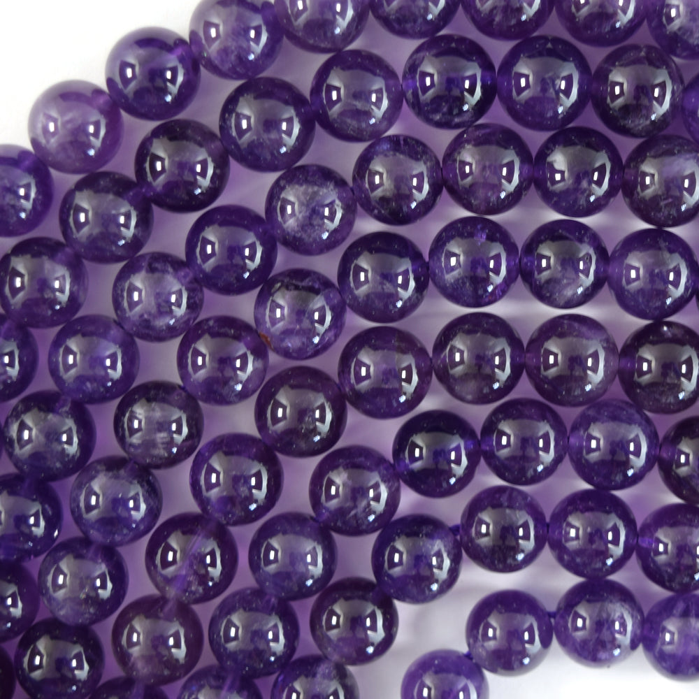 Natural Purple Amethyst Round Beads Gemstone 15" Strand 4mm 6mm 8mm 10mm