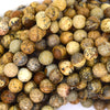 Natural Faceted Picture Jasper Round Beads 15