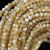 4mm natural faceted mother of pearl mop round beads 15.5