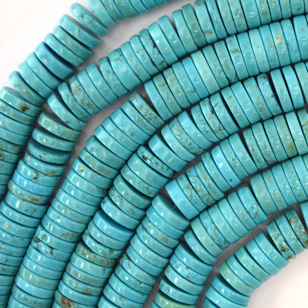 12mm blue turquoise heishi beads 15.5" strand