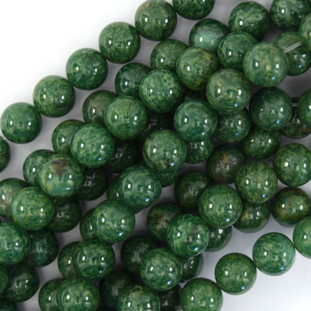 8mm Round Jade Beads on Temporary Strand Dark Green or Light Green
