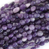 Natural Purple Lepidolite Pebble Nugget Beads Gemstone 15.5