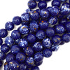 12mm synthetic lapis blue sea sediment jasper round beads 15.5