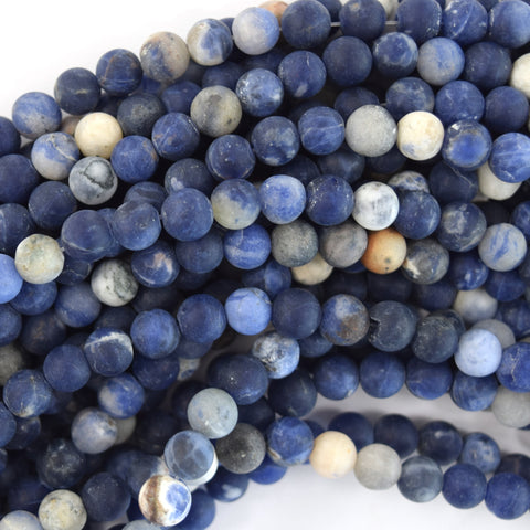 8mm - 10mm natural blue white sodalite pebble nugget beads 15" strand