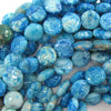 12mm blue crazy lace agate coin beads 15