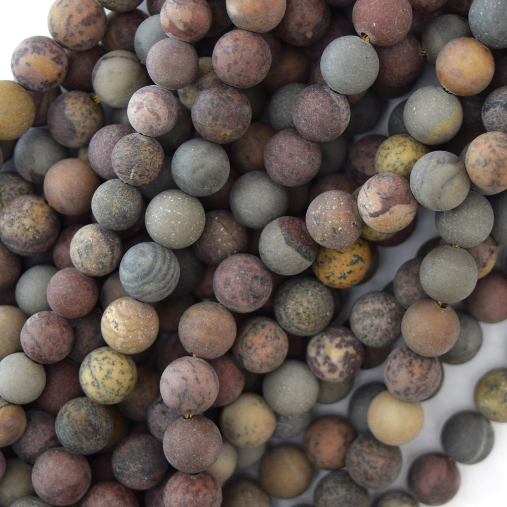 Natural Matte Chohua Jasper Round Beads Gemstone 15" Strand 4mm 6mm 8mm 10mm 12mm