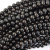 AA Natural Black Blue Arfvedsonite Round Beads 15.5