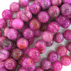 Magenta Crazy Lace Agate Round Beads Gemstone 15.5