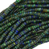 4mm natural blue green azurite heishi disc beads 15.5